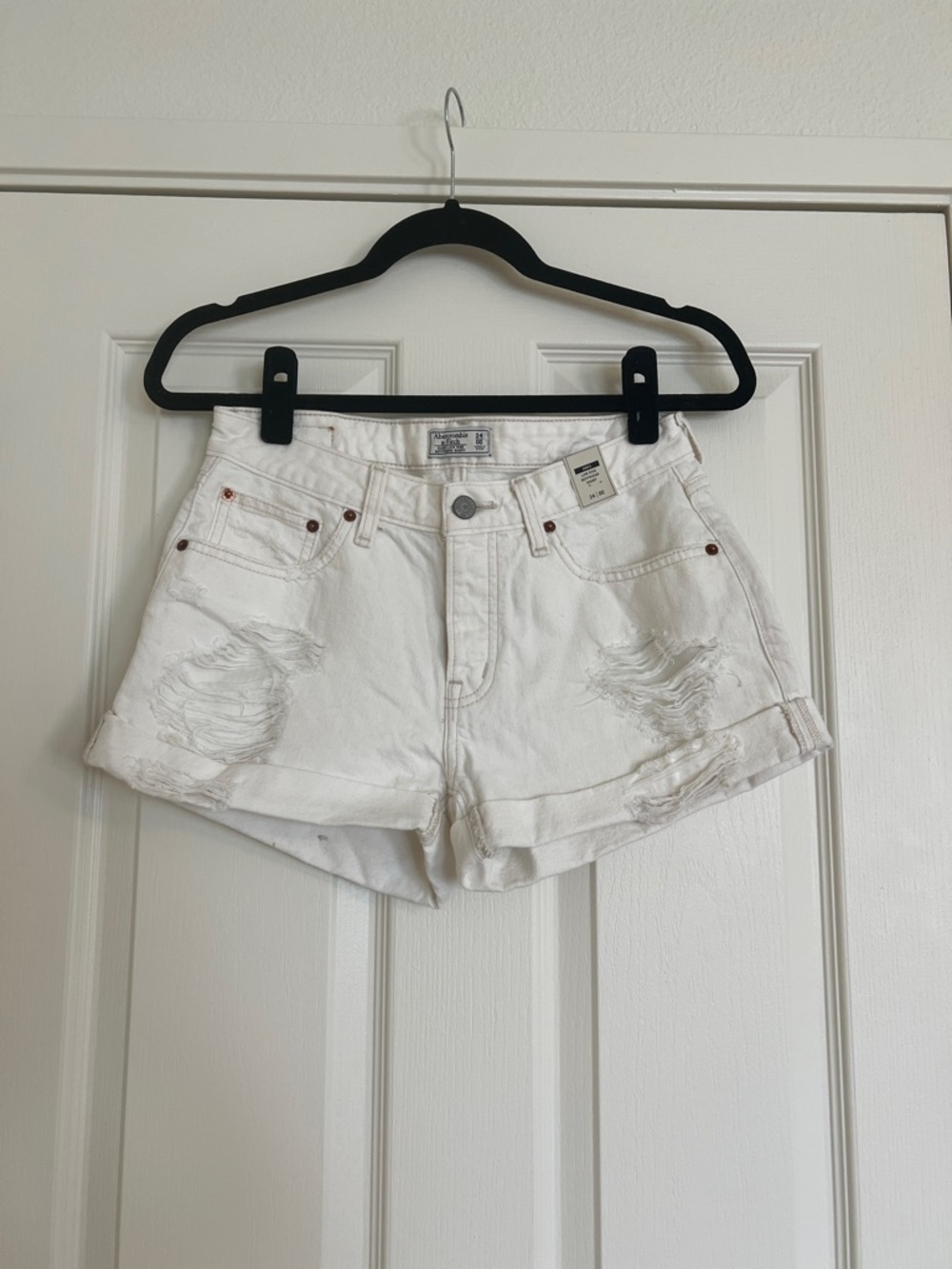 Abercrombie and Fitch White Denim Shorts